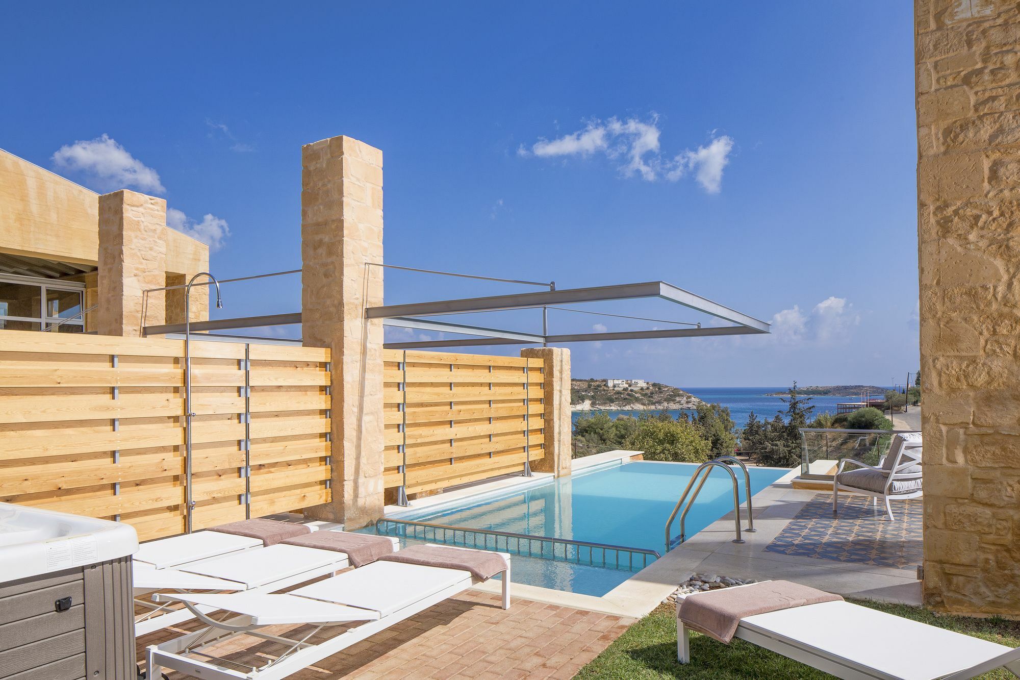 Olea Villas - Infinity Pool, Hot Tub, Sea Views Marathi  Exterior photo