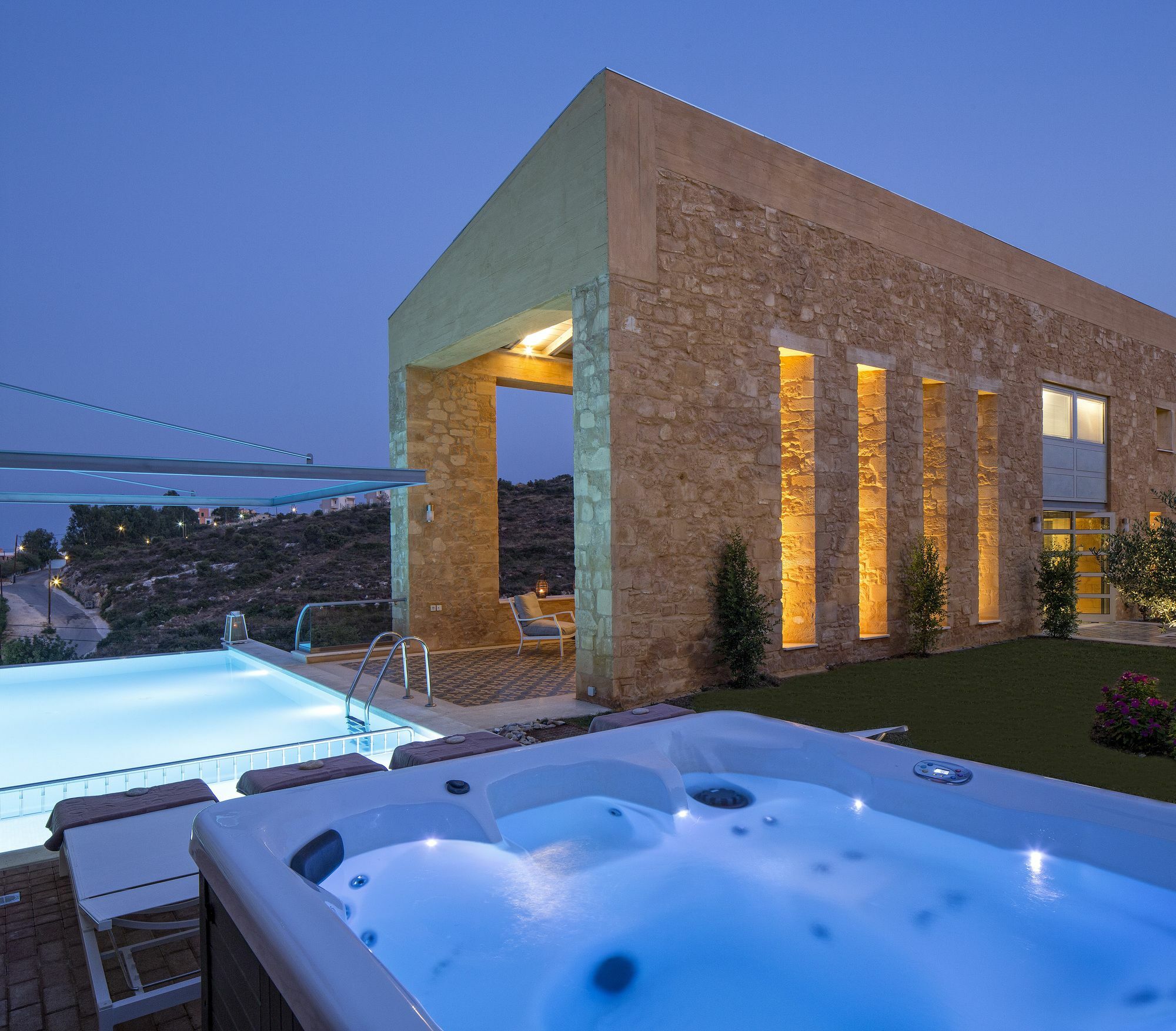 Olea Villas - Infinity Pool, Hot Tub, Sea Views Marathi  Exterior photo